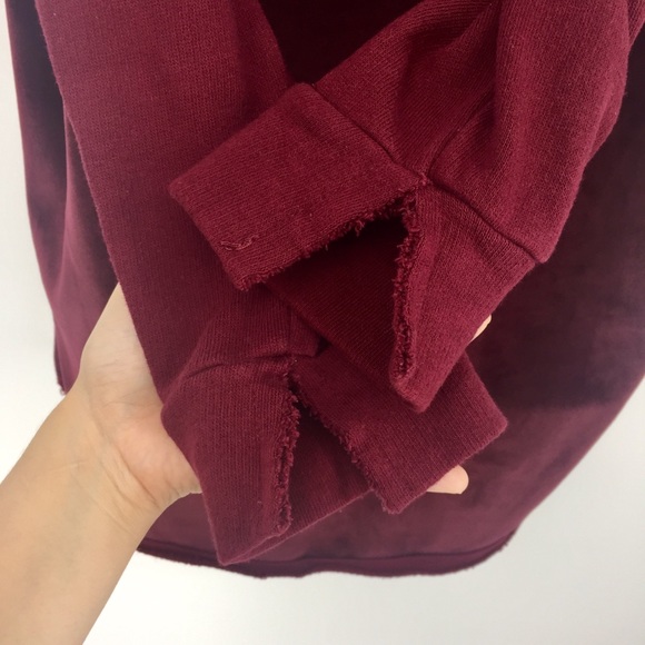 Splendid  Red Ruby Velour/French Terry Hoodie M - Picture 7 of 8
